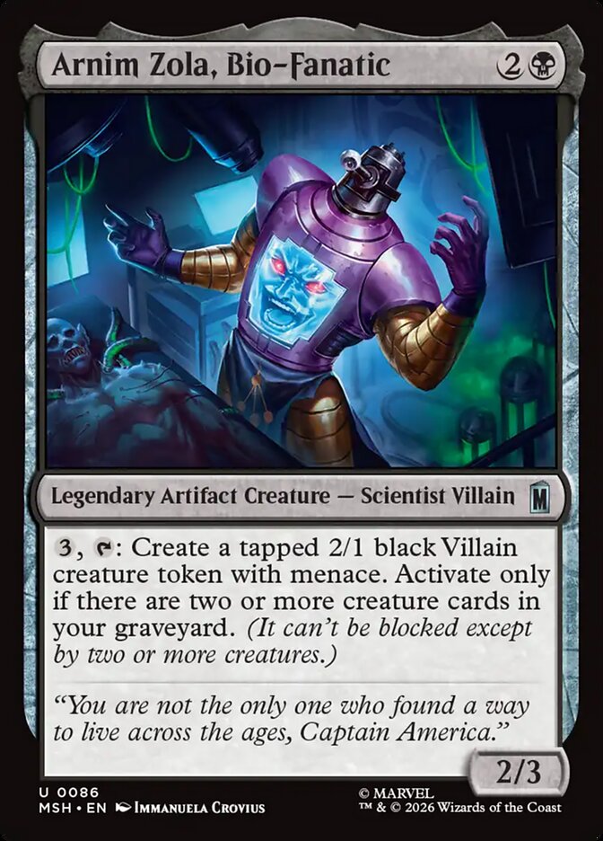 Arnim Zola, Bio-Fanatic - Marvel Super Heroes (MSH)