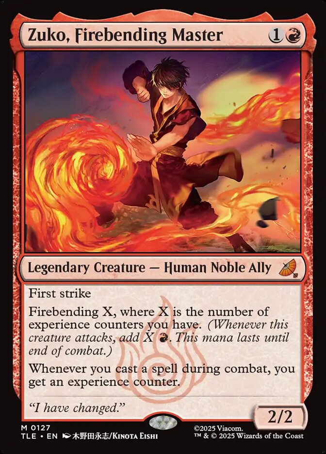 Zuko, Firebending Master #127 - Avatar: The Last Airbender Eternal (TLE)