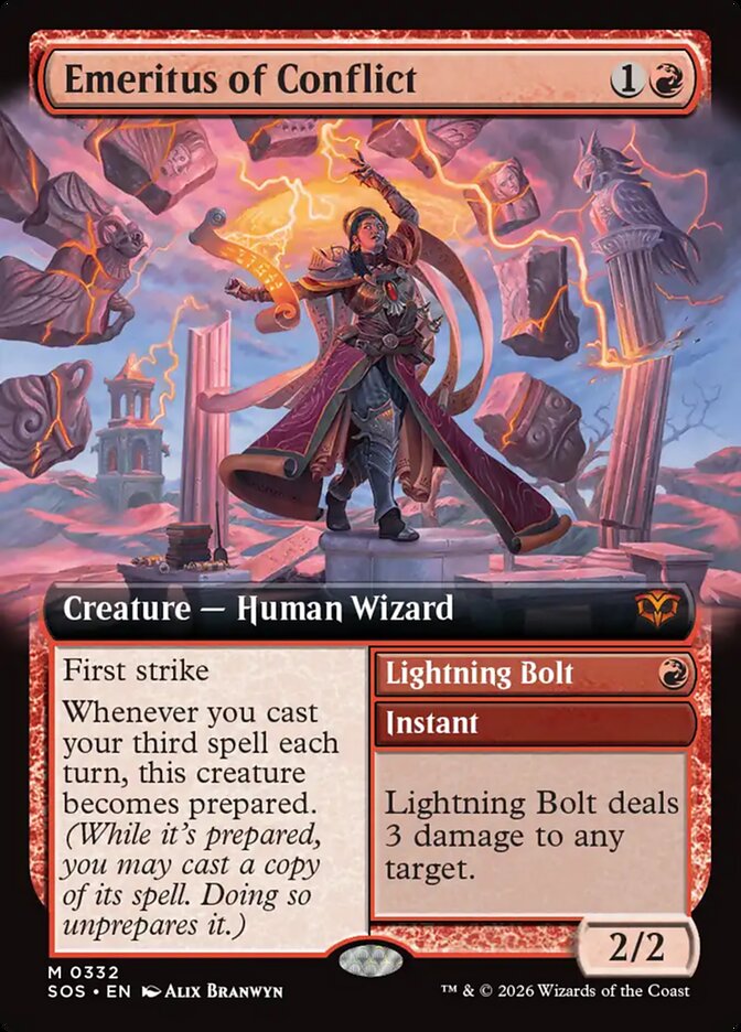 Emeritus of Conflict // Lightning Bolt - Secrets of Strixhaven (SOS)